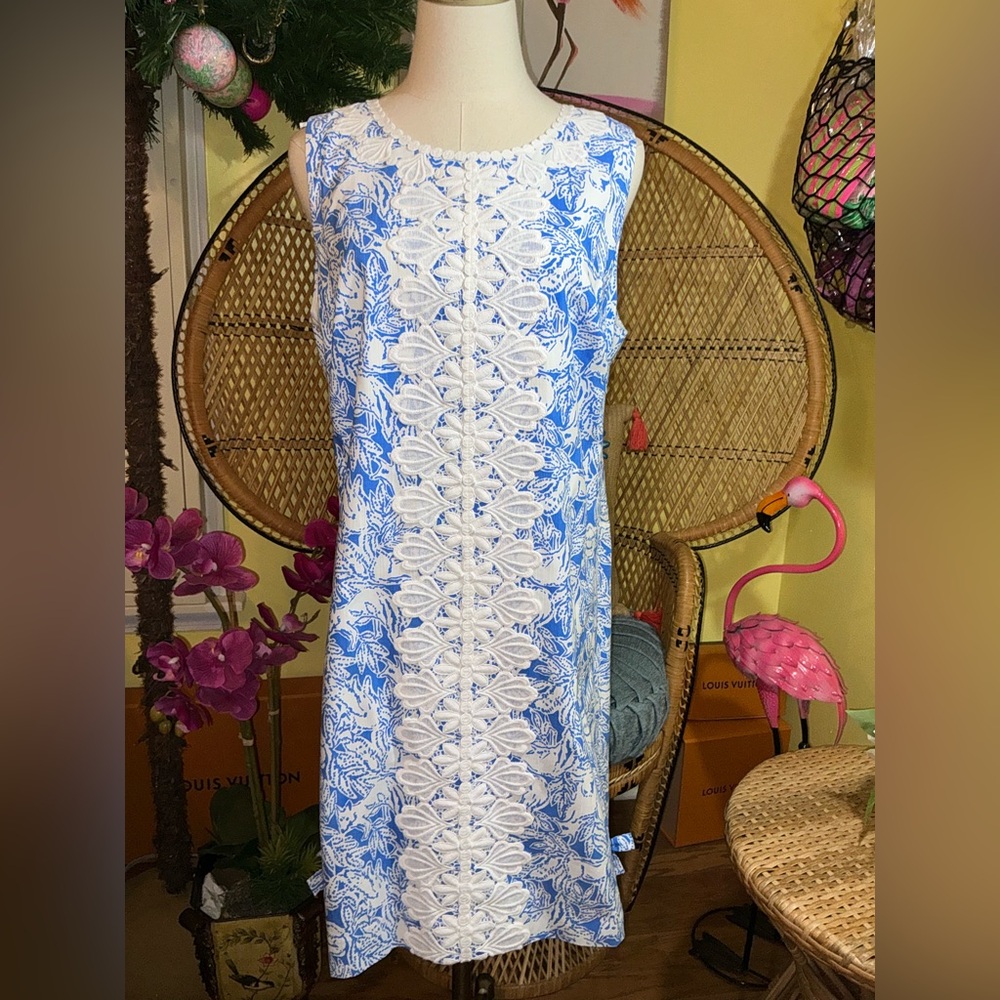 Lilly Pulitzer NWT Melani Dress Coastal Blue Fancy Feet Size 0,14 - Picture 3 of 9
